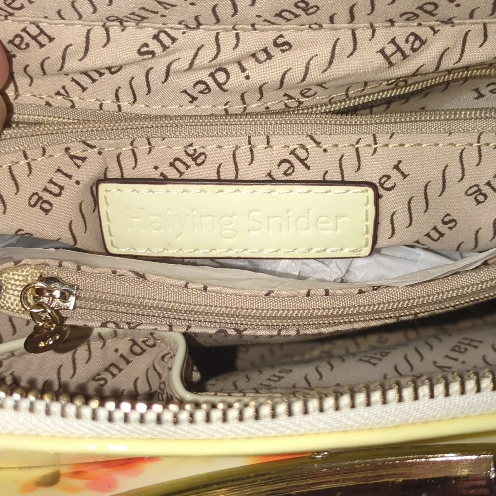 Floral Patent Top-Handle Handbag with Gold Hardware - Pink